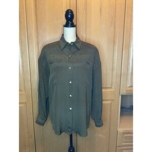 Vintage Baldanza 100% Silk Top Women’s 6 Western Long Sleeve Embroidered Blouse